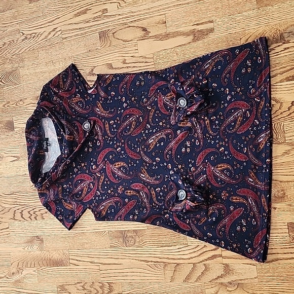 (XL) Papillon Paisley Print Cowl Neck Sweater Dress with Pockets Cozy Seasonal - Picture 1 of 7